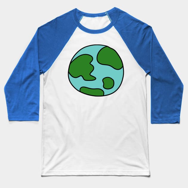 Cartoon Earth Baseball T-Shirt by saradaboru